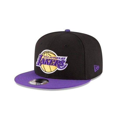 Black Los Angeles Lakers Hat - New Era NBA Two Tone 9FIFTY Snapback Caps USA8236147